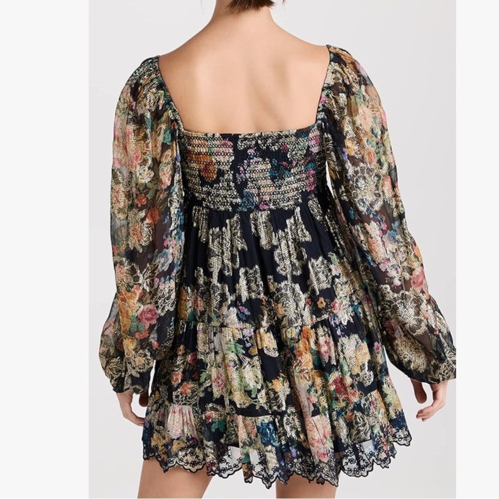 HEMANT & NANDITA Multicolor Rafa Short Floral Long Sleeve Dress - Picture 5 of 11